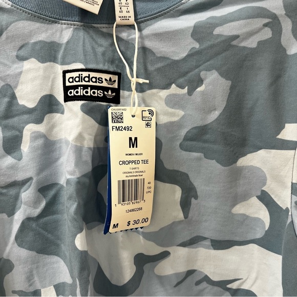 Adidas Women's Gray Camo Short Sleeve Tee - Picture 4 of 4